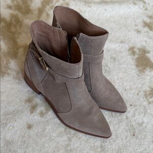 ANTONIO MELANI Taupe Ankle Booties